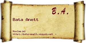 Bata Anett névjegykártya